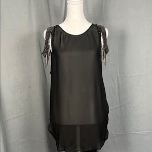 Haute Hippie Black Embellished Tank Top